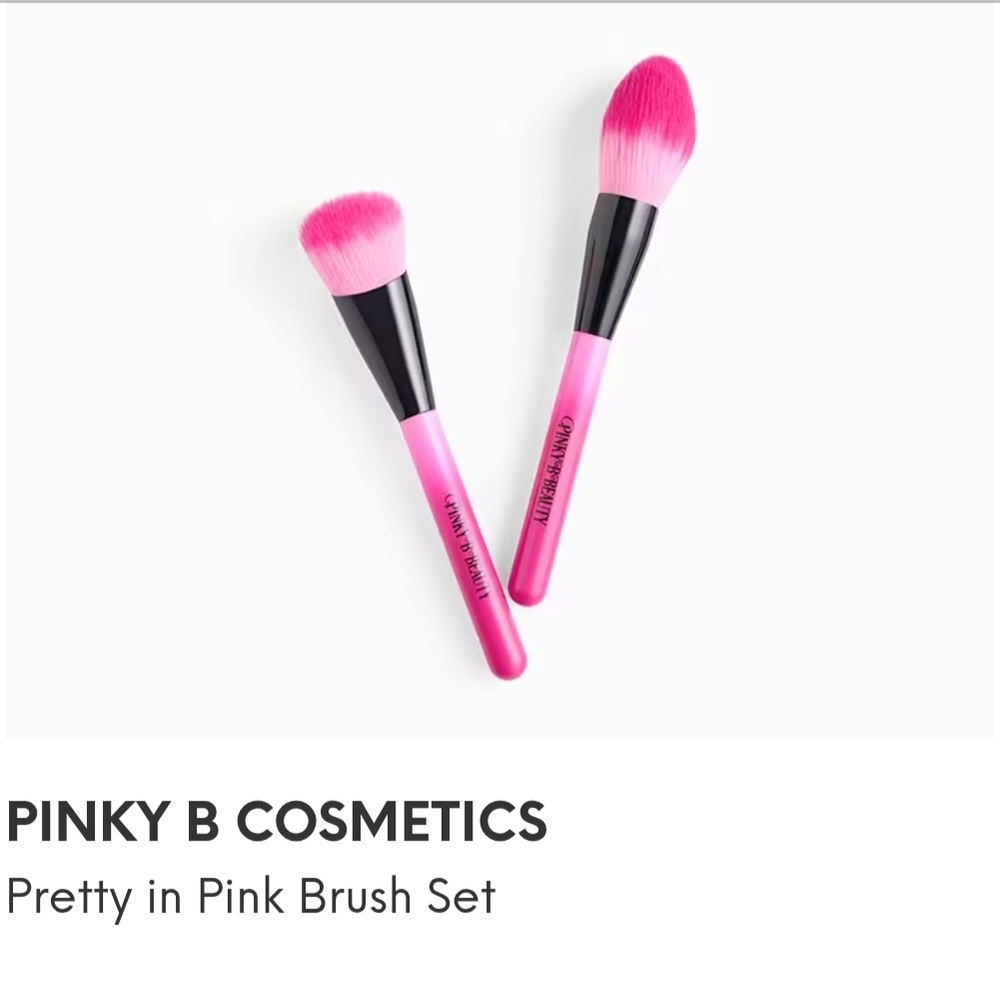 Pinky B Cosmetics Pink & Black Makeup Brushes & Tools Powder & Blush Brush New